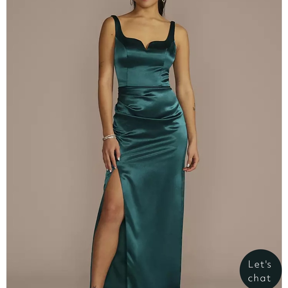 Elegant Teal Satin Gown